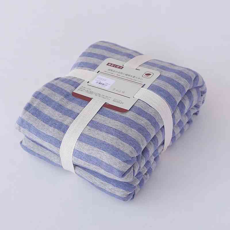 Крышка стеганого одеяла синяя серая средняя полоса