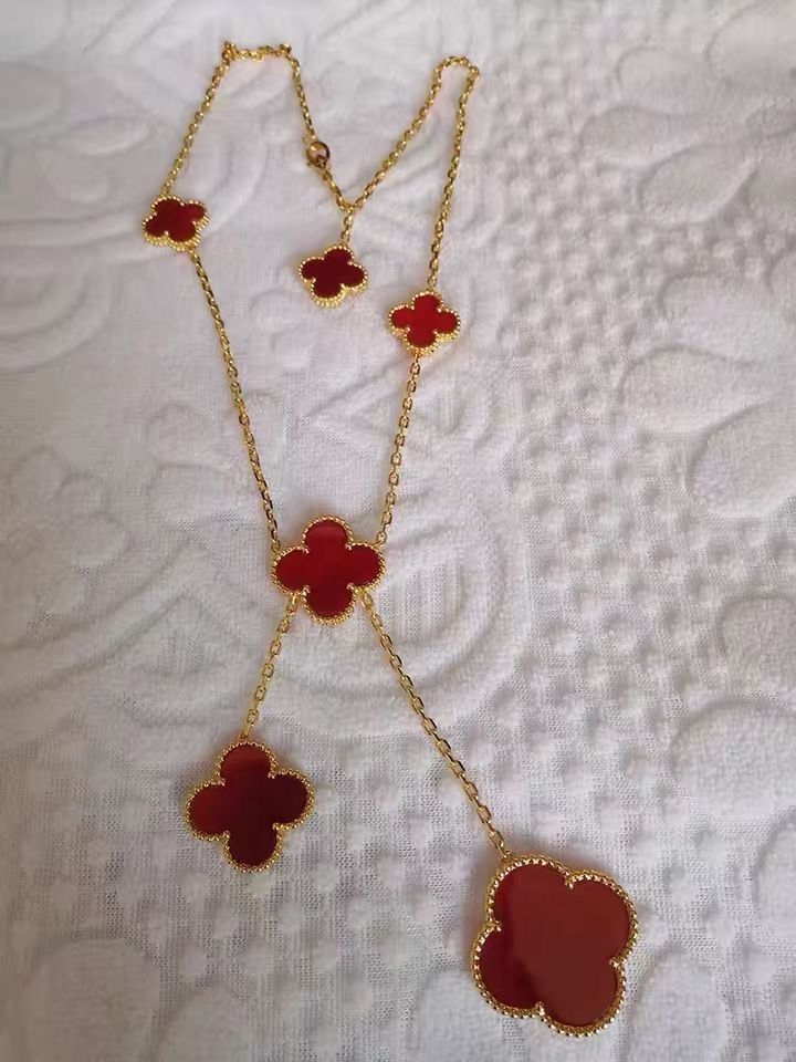 gold red necklace