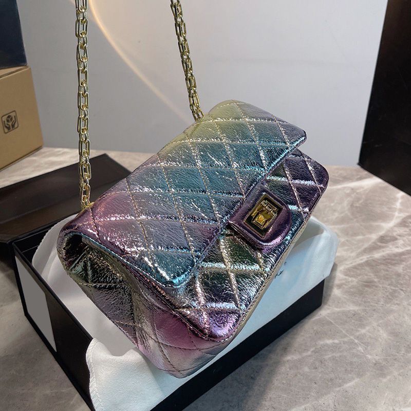 CC Shoulder Bags 22Ss 2.55 Mermaid Iridescent Colorful Bags