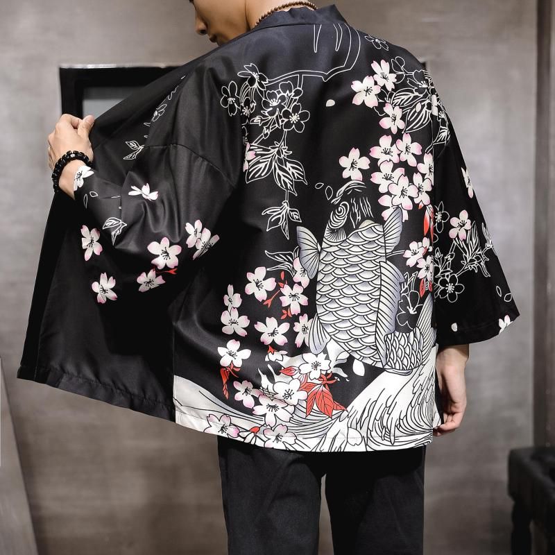 Schwarzer Fisch Kimono