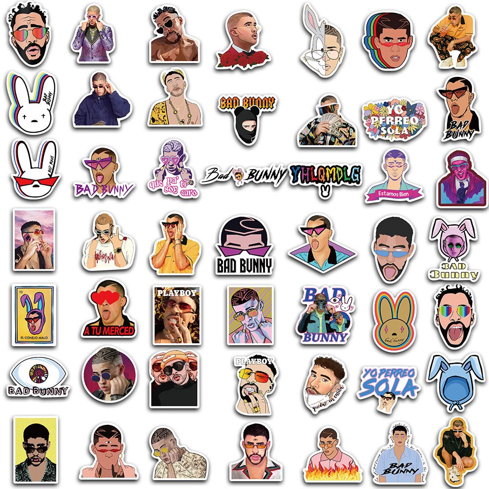 Waterproof Sticker 50 Puerto Rican Singer Bad Bunny Stickers For Stationery  Laptop Skateboard Car Motorcycle Funny Cool Gra205U From Fzctd6, $0.16 |  DHgate.Com