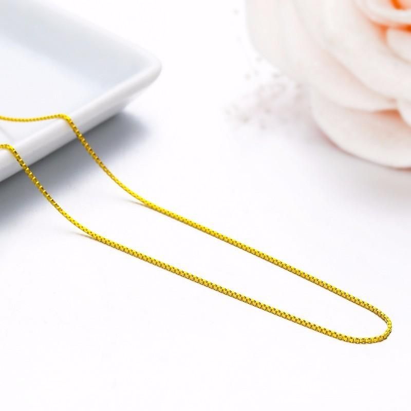 Catene 1,2/1,5 mm di larghezza in acciaio inossidabile color oro argento collana a catena a scatola 47 cm maglia estensibile 4 cm gioielli da donna all'ingrosso_voghion.com