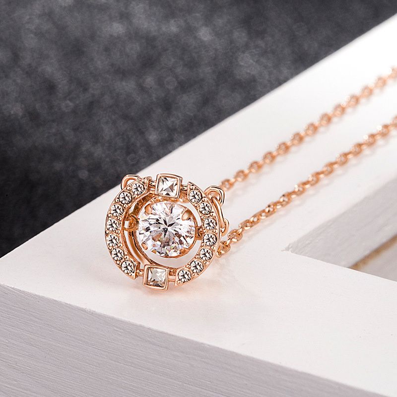Rose Gold White Diamond Necklace