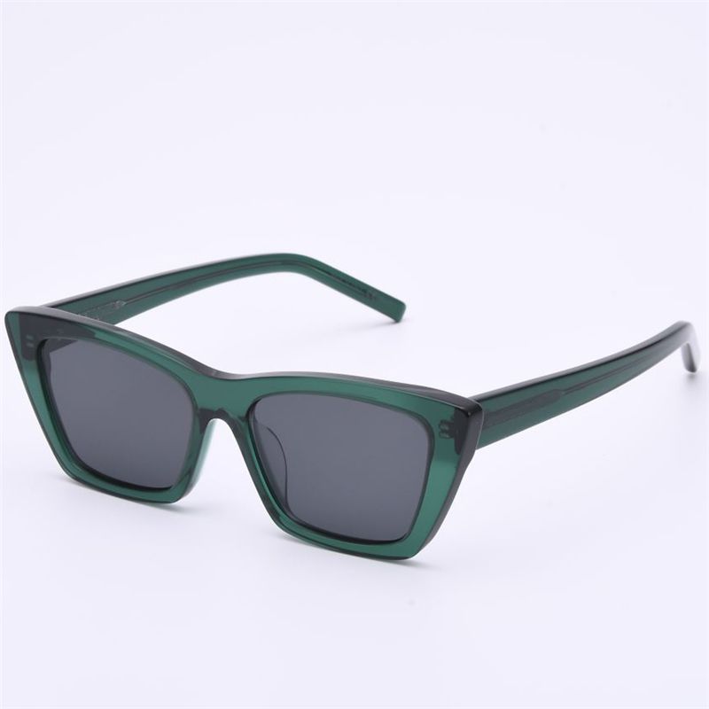 clear green frame grey lens