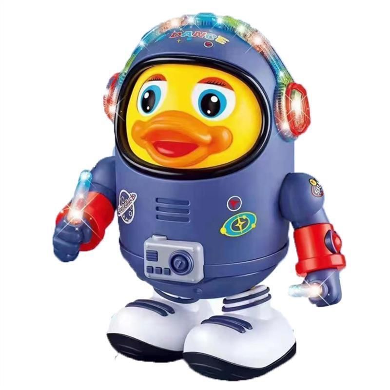 Electric Robot Duck Toys Dancing Walking Space Educational Toy With Music  Light Play Interactive Singing For Kids Gift 220615