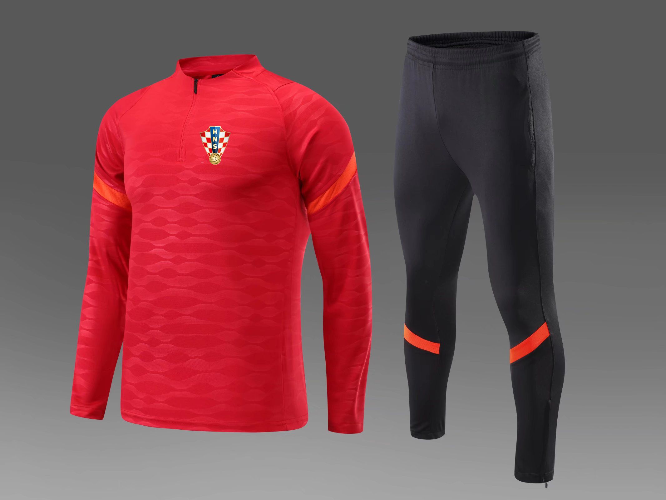 Time de futebol masculino de futebol da Croácia, trajes de treinamento ao ar livre, terno de treinamento de treinamento de outono e inverno Kids Soccer Kits Customized