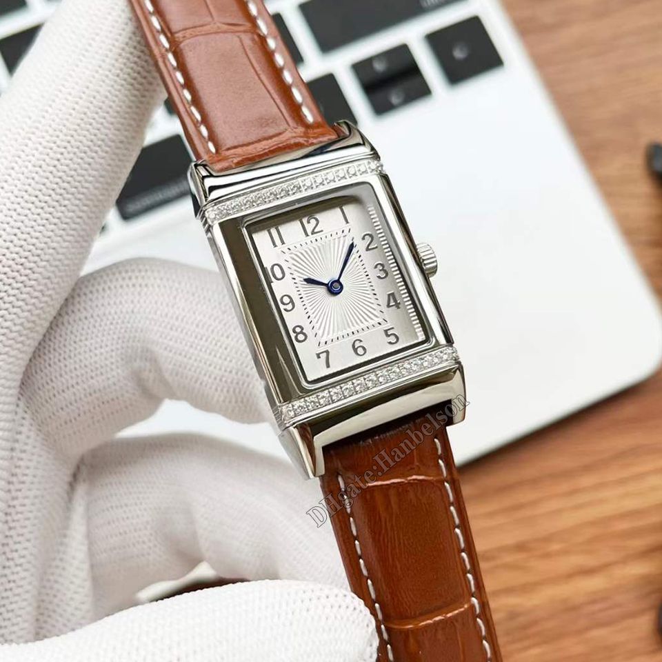 Silver Brown Leather Strap