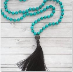 Collier à pampilles en T-urquoise Mala, long bijou noué à la main, perles de prière, Japa pour femmesChaînes Sidn22_voghion.com