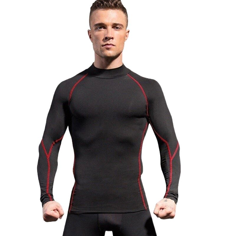 Shirt Base Layer Top Long Sleeves Gym Exercise Yoga Fit Mens Compression Top 