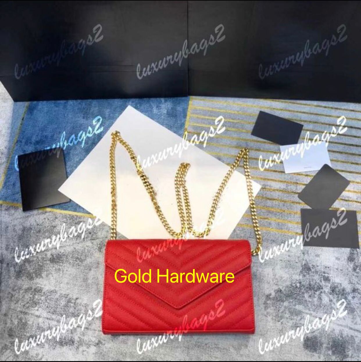 Kettenbag-rote Goldhardware