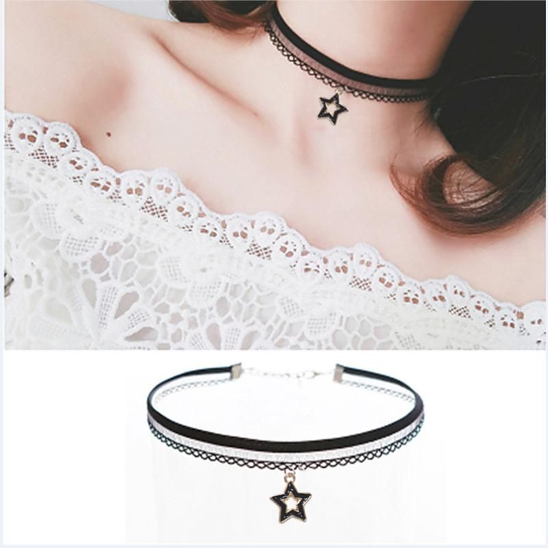 Choker Necklace Black Lace Velvet Strip Woman Collar Party Jewelry