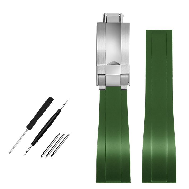 Зеленая серебряная пряжка-20мм