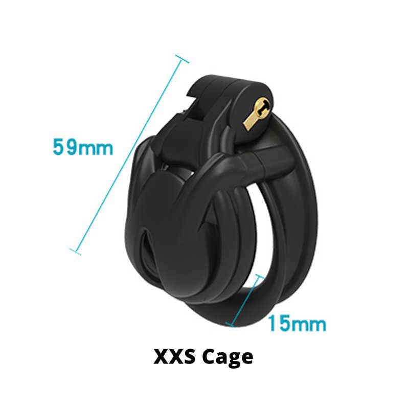 Svart XXS Cage-med 4 storlekar ringar