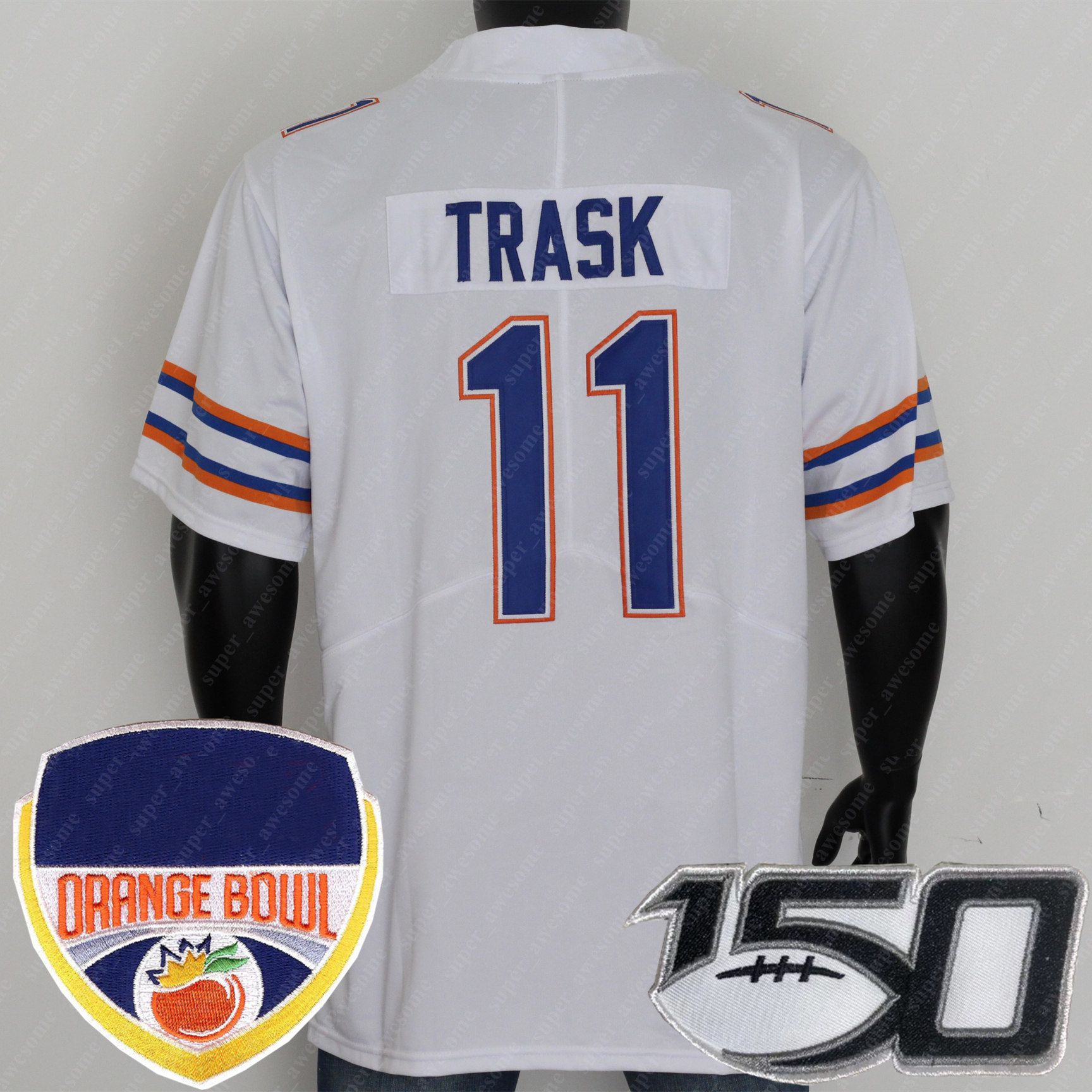 White NEW JUMP -150TH+Orange Bowl Patch