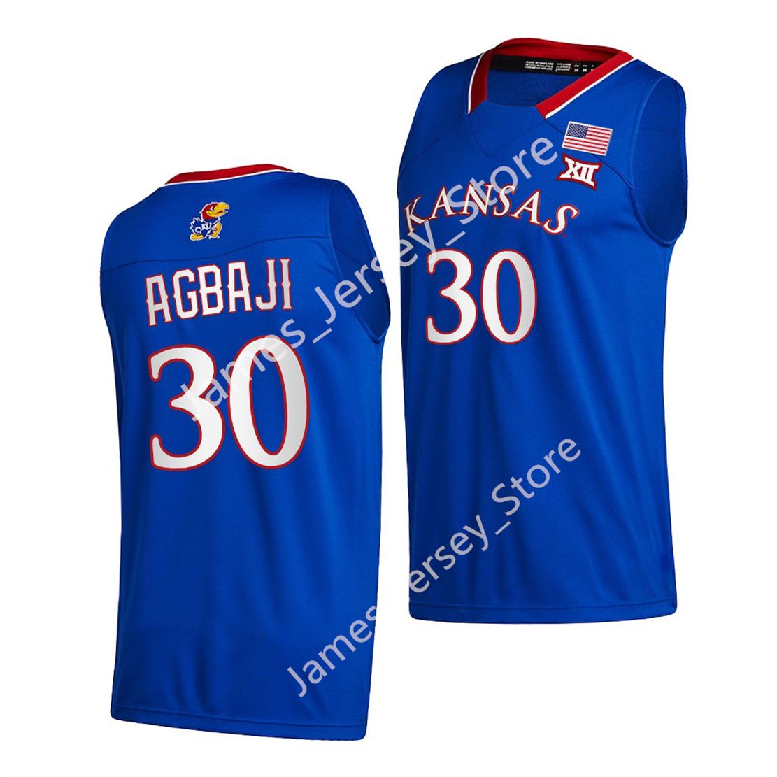 30 Ochai Agbaji Basketball Jersey6