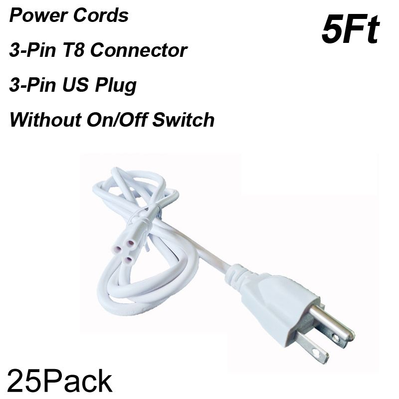 5Ft 3Pin US Plug without Switch