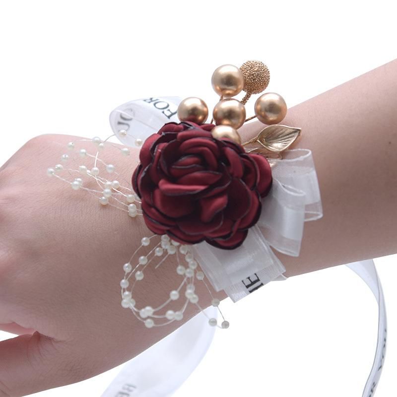 Wine Red Corsage.