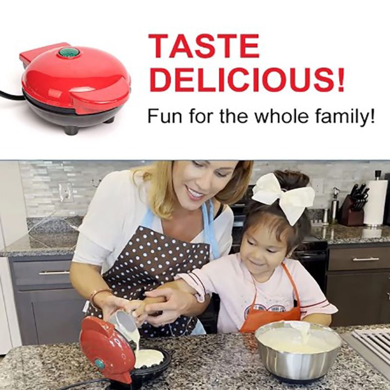 Dash Mini Pancake/Egg Maker 350W Non-Stick Electric Red Tested And