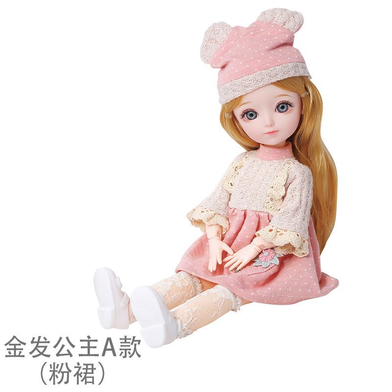 a Pink Dress-Doll with Clothes