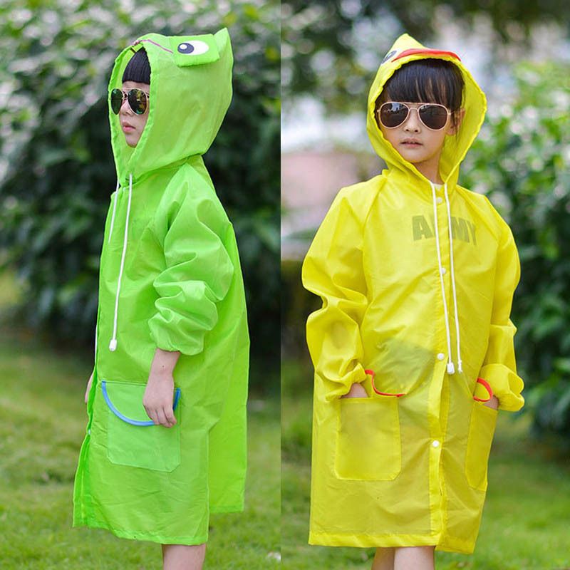 Waterproof Kid Raincoat For Rain Cover Children Poncho Cartoon Rainsuit Animal 