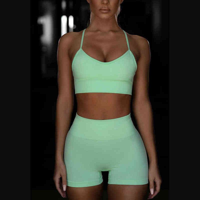 Groene shorts set