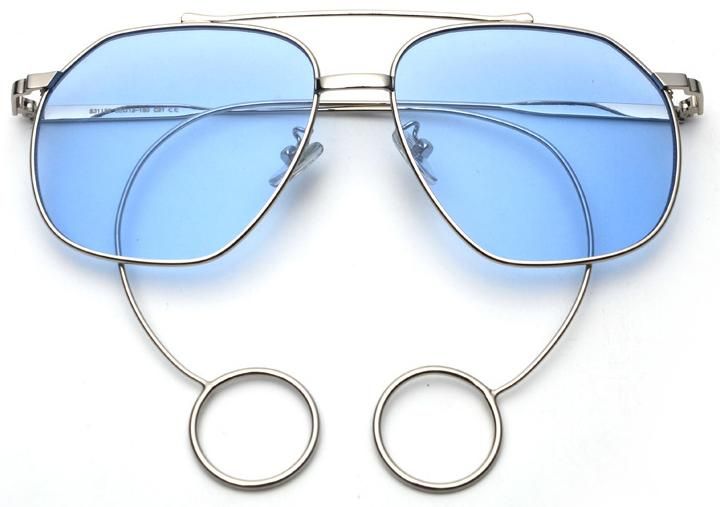 Zilver frame blauw