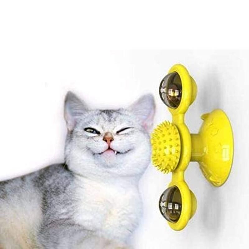 Cat Toys Funny Double Head Windmill Rotatable Massage Groom Their Hair Brush Teeth Cleaning Pet Kitten Cat Toys Funny Double Head Windmill Rotatable Massage Groom Their Hair Brush Teeth Cleaning Pet Kitten