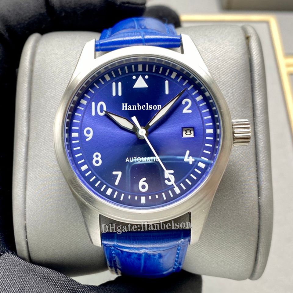 blue leather strap