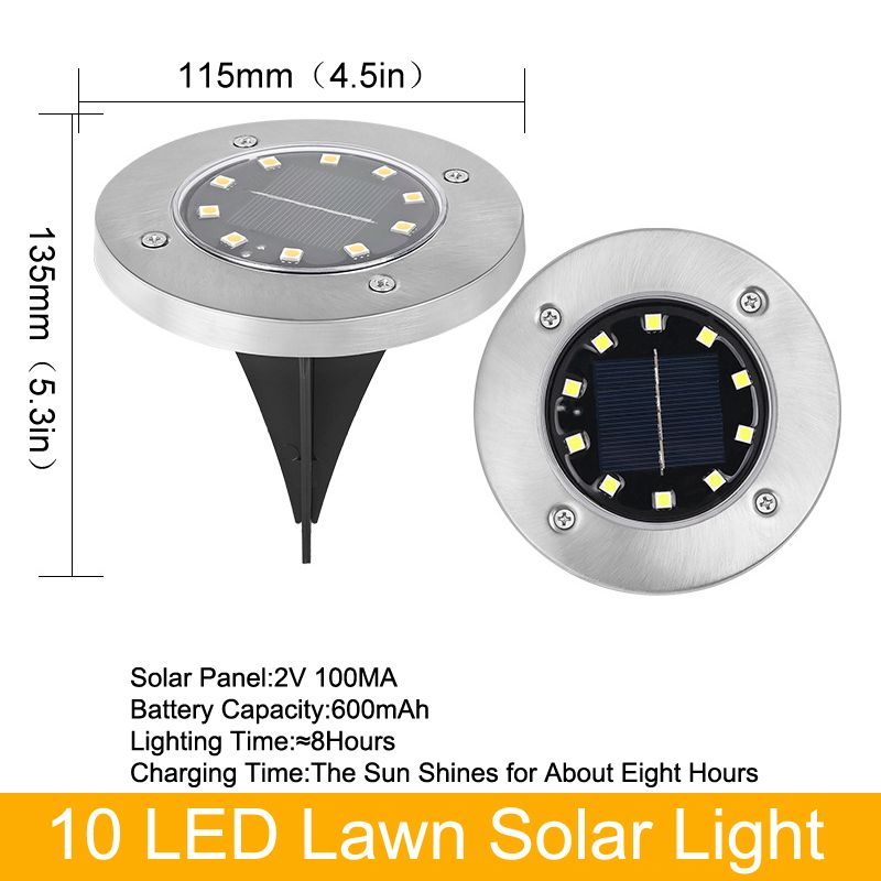 10 luz solar de gramado LED