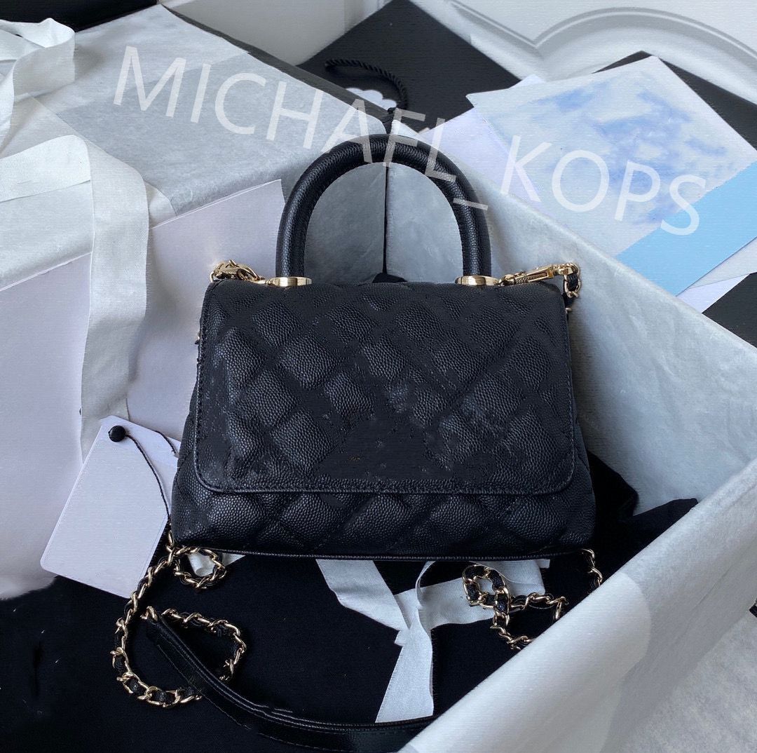 7A+ Women Bag 2021 Classic Caviar Leather Shoulder Bag Tote Black Gold And  Silver Chain Coco Handle Pocket Envelope Purse Wholesale From Michafl_kops,  $317.47