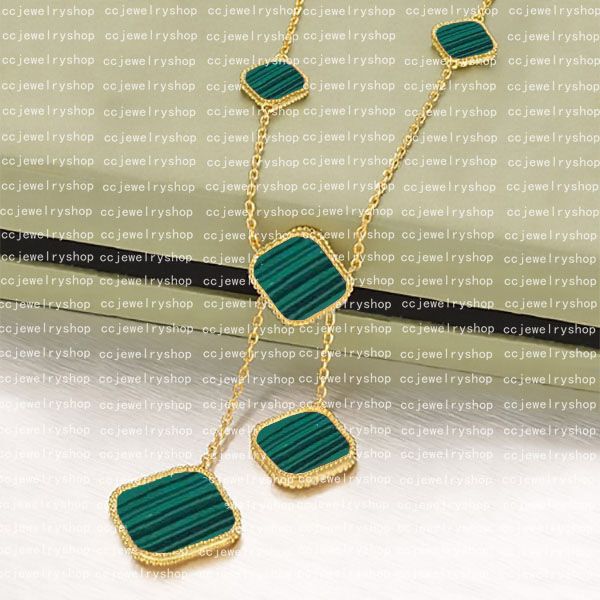 Goud + groen (6 bloem ketting