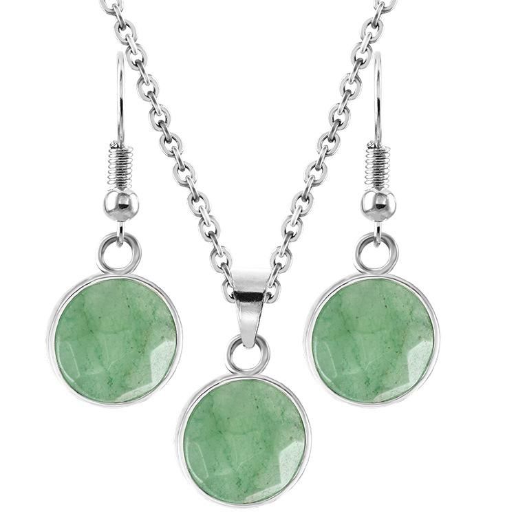 Round Aventurine Earrings 1Pairs