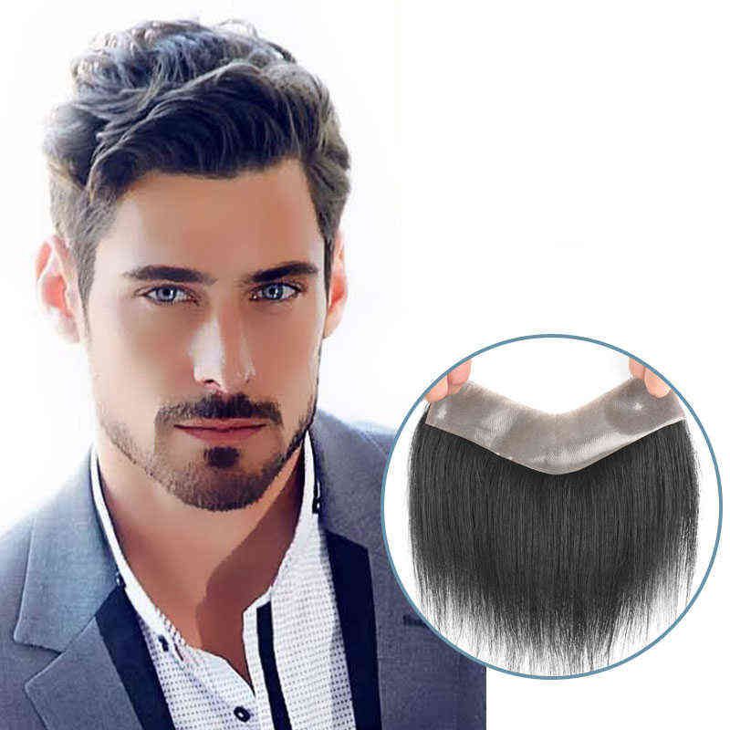 LATANG Men's Overhead Wig Short Natural Black Straight Hair Wig Suitable  for Men with Hair Loss and White Hair H220512