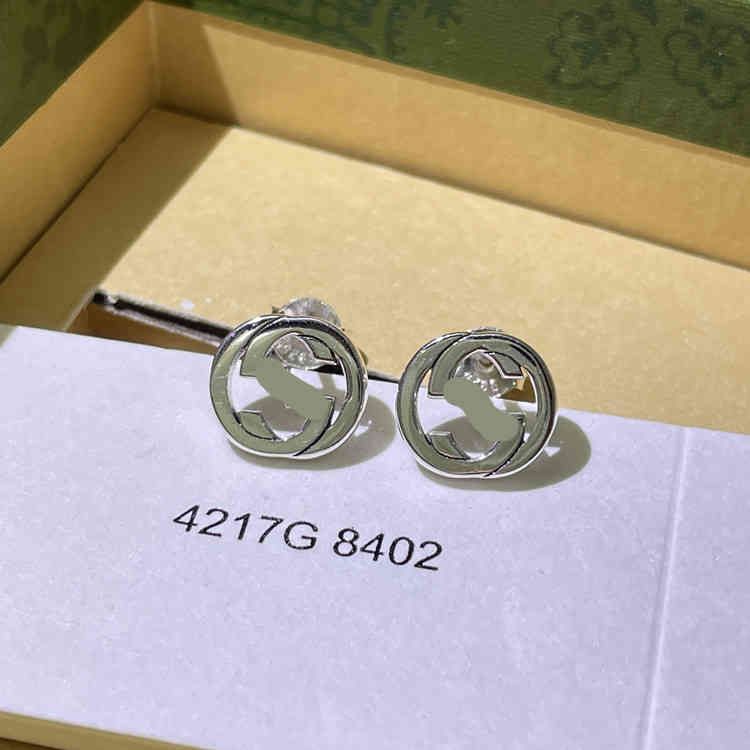 Einfache ineinandergreifende Ohrringe-925 Silber