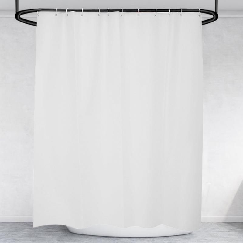 White bath curtain