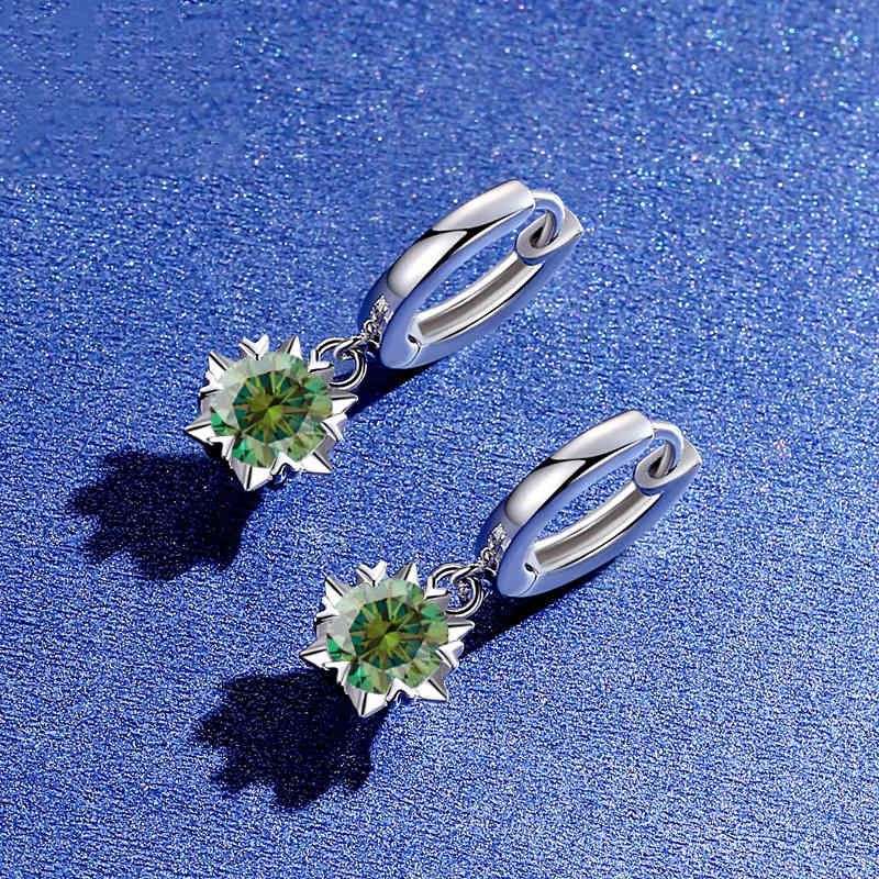 Green Moissanite-1ct (2ct une paire)