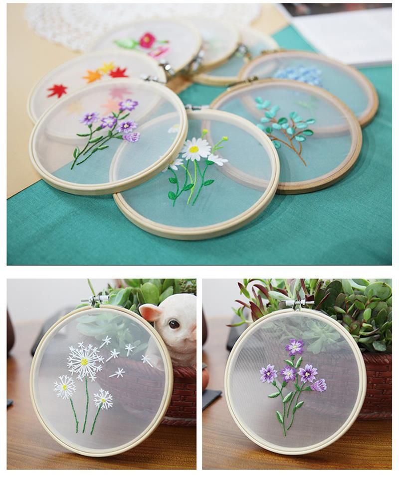 by 1 PCS 13-26cm Wooden Frame Hoop Circle Embroidery Round Machine Bamboo for Cross Stitch Hand DIY Household Craft Sewing needwork Tool NOEL Sewing Tools & Accessory 