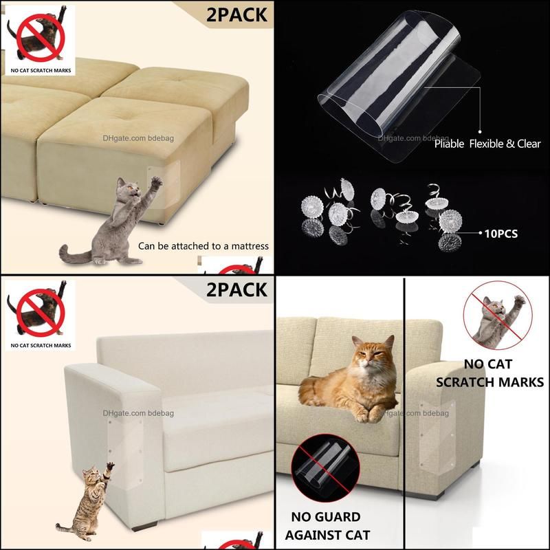 2Pcs Pet Cat Scratch Guard Mat Post Furniture Sofa Protector Home Anti-scratch 