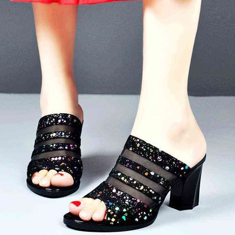 Sandals Fashion High Heels Sequins 
