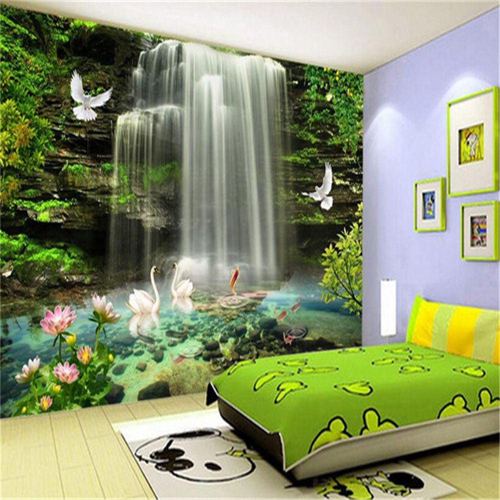 Chinese style 3d wallpapers wall paper wall covering 3d wallpaper sofa three-dimensional mural waterfall landscape Chinese style 3d wallpapers wall paper wall covering 3d wallpaper sofa three-dimensional mural waterfall landscape