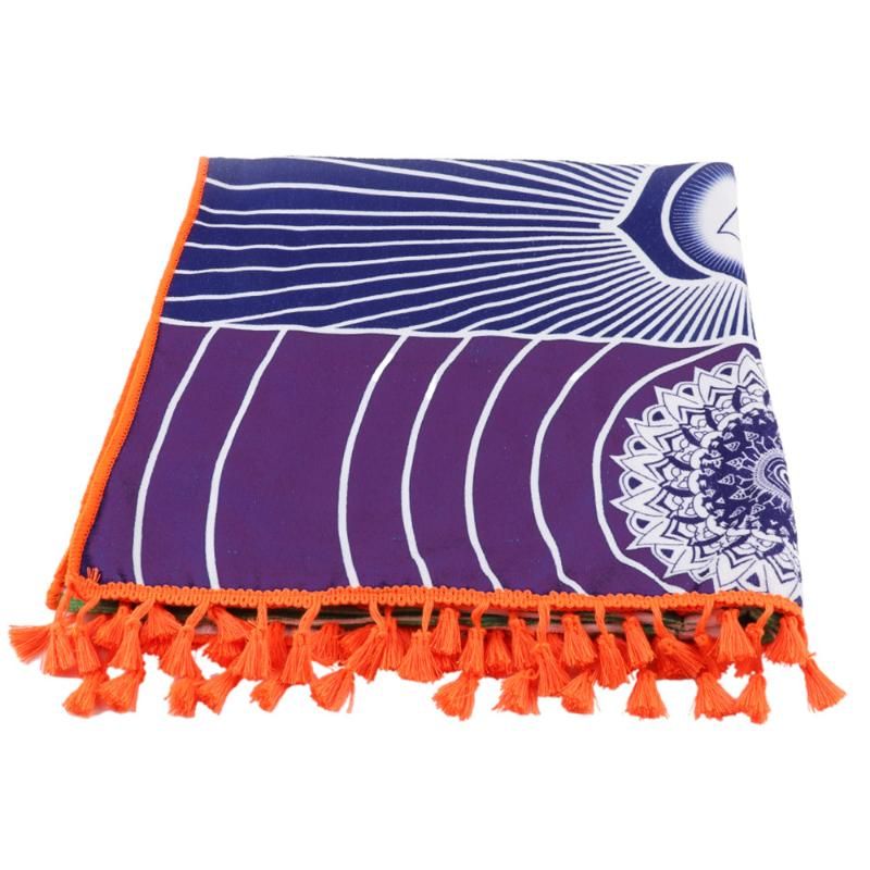 Beach Blanket Boho Chakra Tapestry Yoga Mat Rainbow Colorful Shawl Towel Striped 