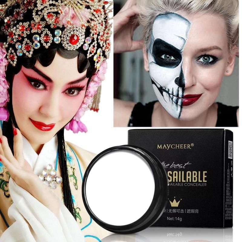 Fundación 14 colores Cosplay Cosplay Maquillaje blanco Crema Corrector Cara Halloween Vampire Zombie Heath Ledger Payaso Fundación 14 colores Cosplay Cosplay Maquillaje blanco Crema Corrector Cara Halloween Vampire Zombie Heath Ledger Payaso