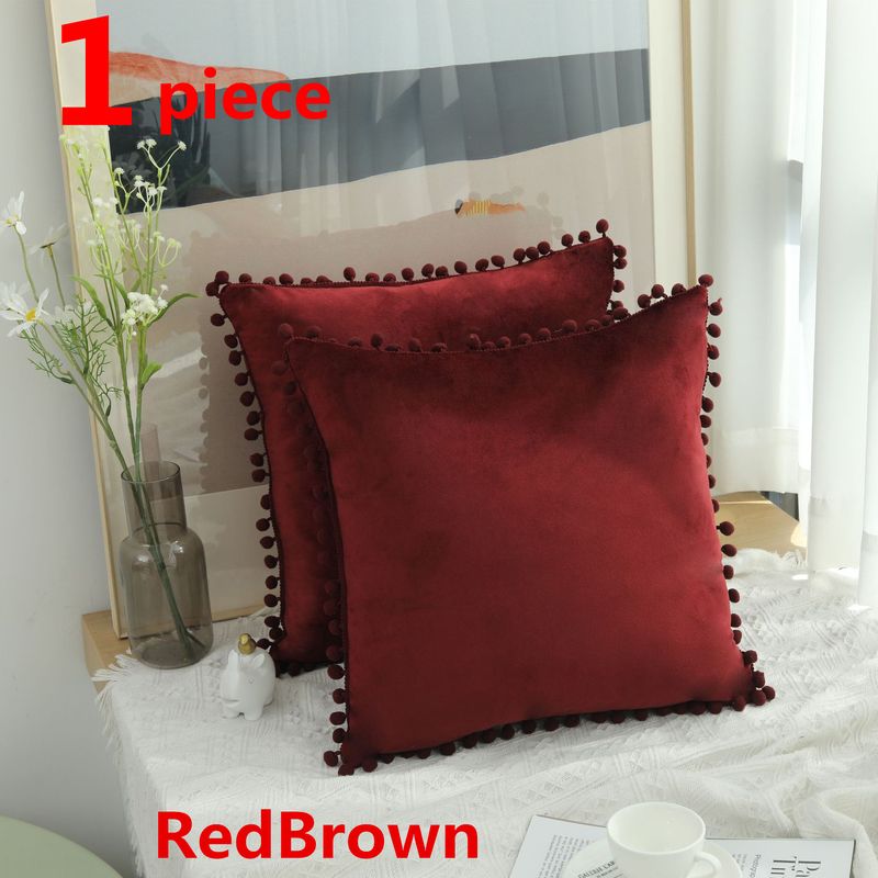 45x45cm Velvet-7246Redbrown