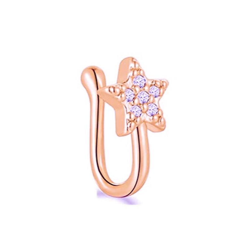Five-pointed star rose gold plated