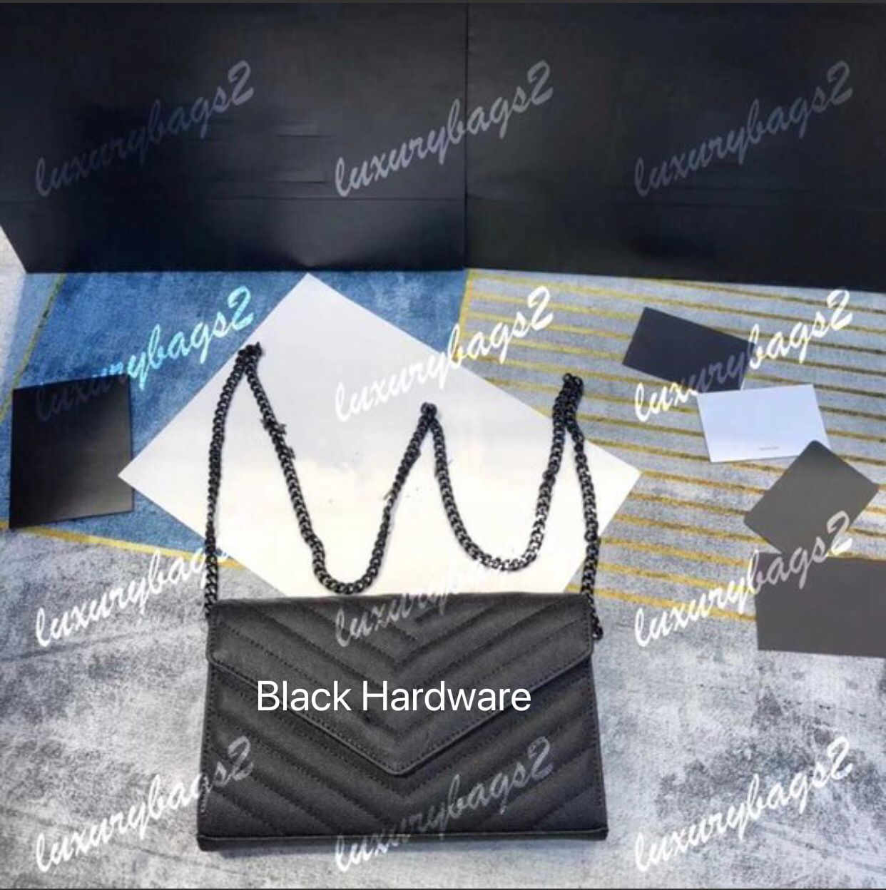 Borsa a catena-hardware nero nero