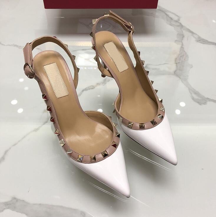 Fashion Sandals Women Pumps Casual Designer Gold Matt Leather Studded  Spikes Slingback High Heels Shoes Hhggg From Shumei1030, $38.2