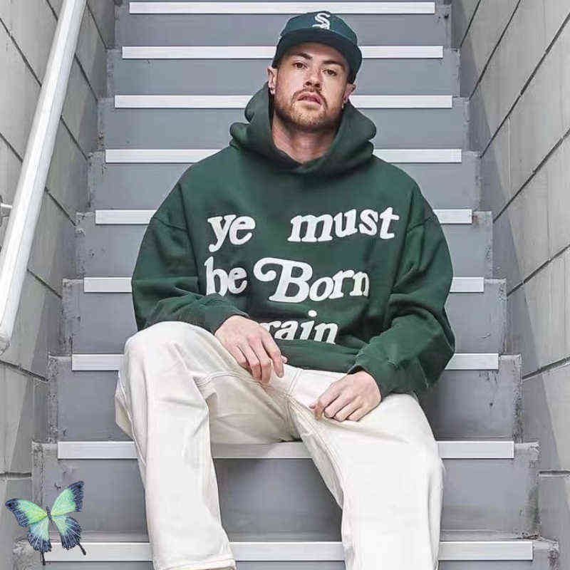 Green Oversize CPFM XYZ Ye Must Be Born Again Foam Print Couple Hooded  Fleece Hoodie Sweatshirt W220812 From Right_brands_store, $36.33 |  DHgate.Com