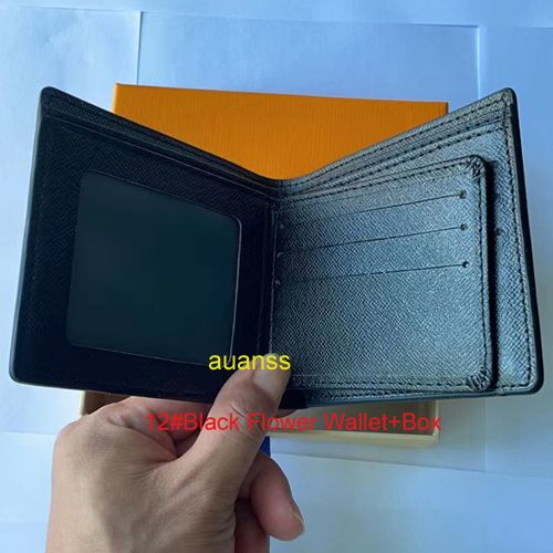 12#black Flower Wallet+box