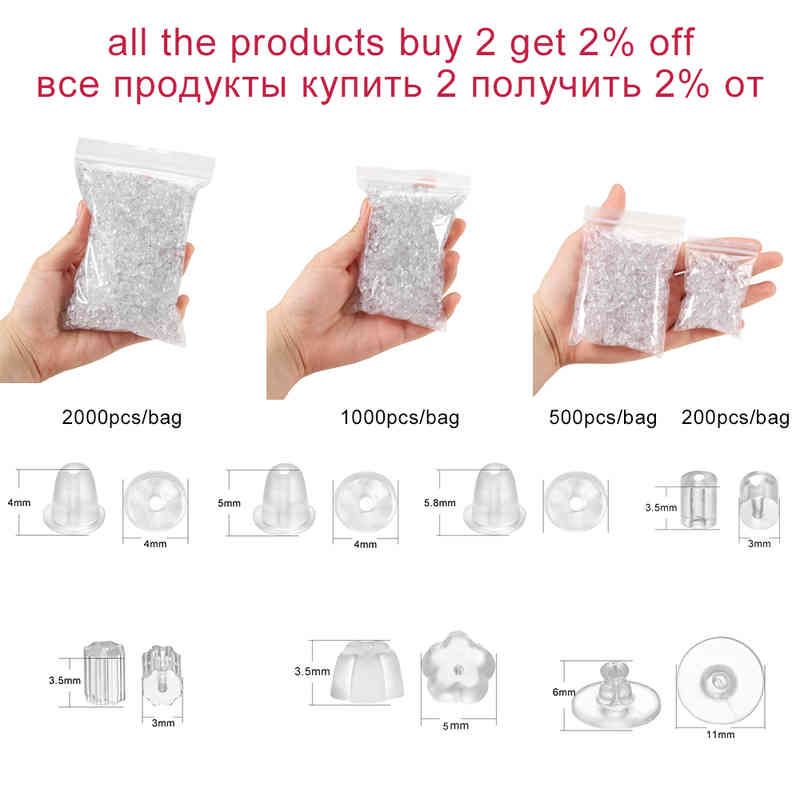 100/500pcs Silicone Rubber Earring Back Stoppers For Stud Earrings