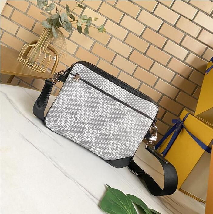 Bolso Messenger Trio Lona Damier Graphite - Bolsos N50017